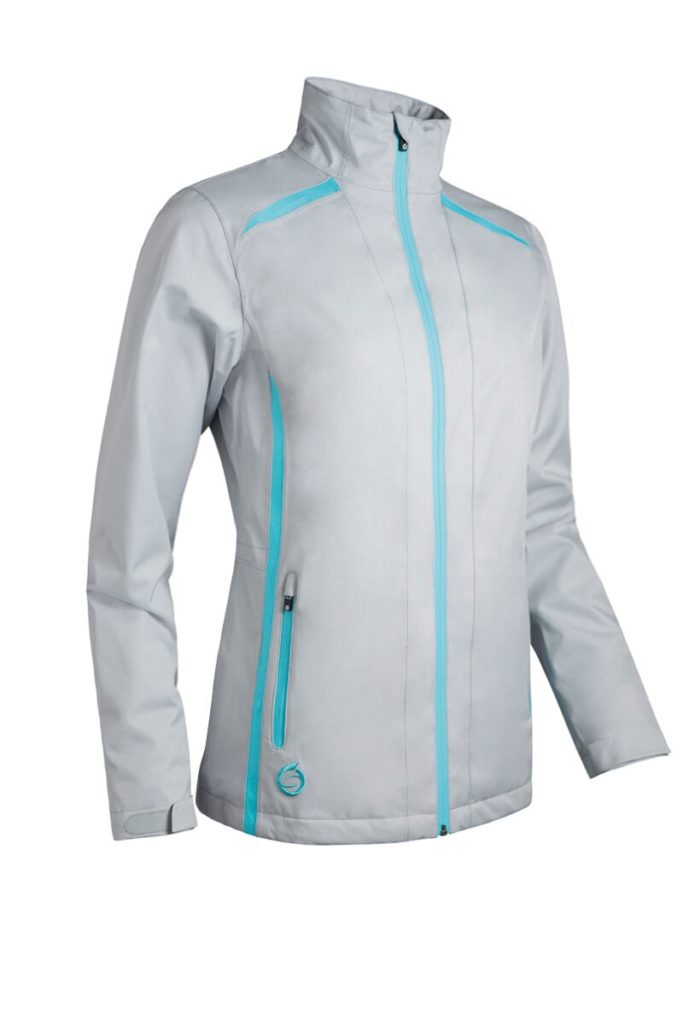 Ladies Sunderland Killy Waterproof Jacket Silver/Aqua Duncan