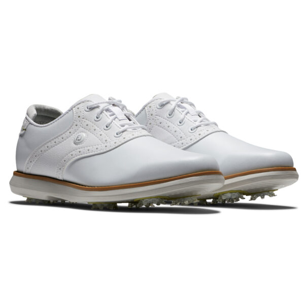 Ladies FootJoy Traditions Golf Shoes - 97906 White - Image 5
