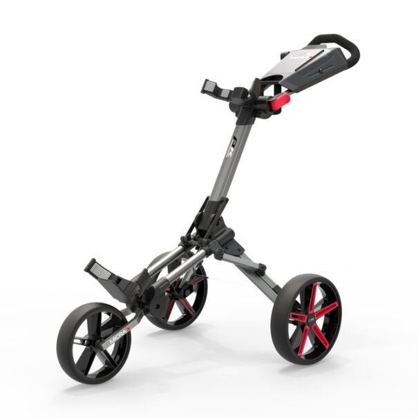 PowaKaddy Micra Push Cart  - Gunmetal with Red Trim - Image 4