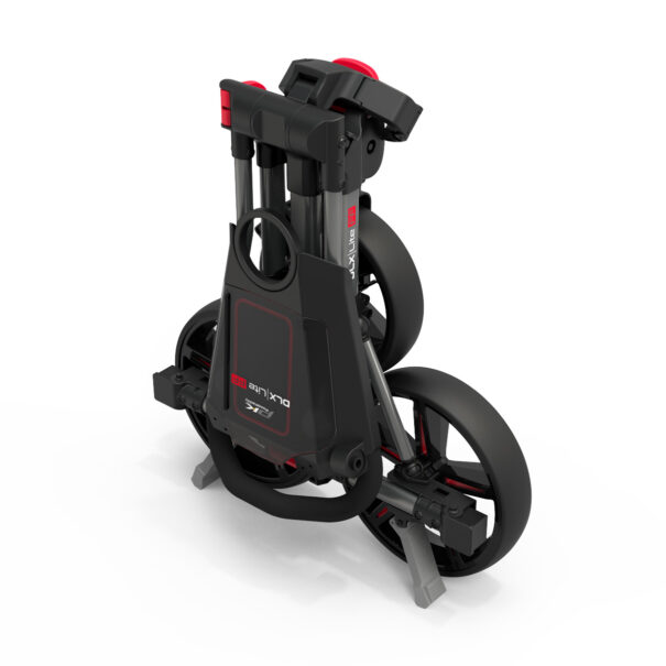 PowaKaddy DLX-Lite FF Push Cart - Gunmetal with Red Trim - Image 4