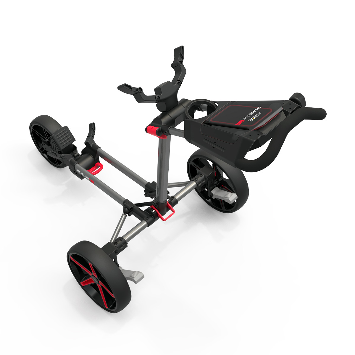 PowaKaddy DLX-Lite FF Push Cart - Gunmetal with Red Trim - Image 7