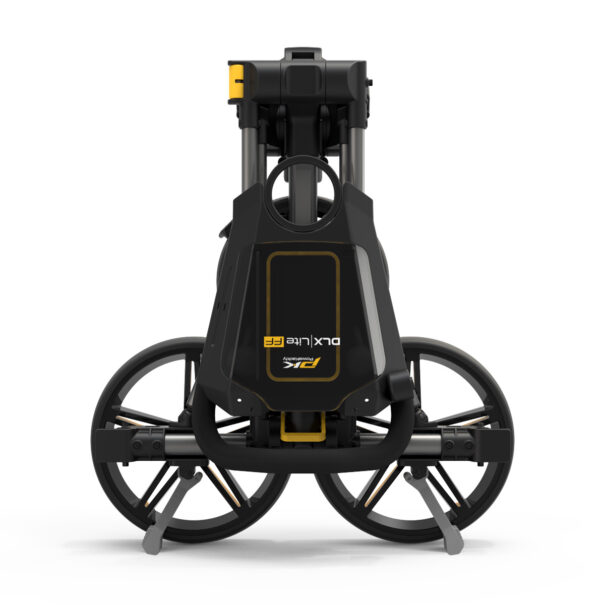 PowaKaddy DLX-Lite FF Push Cart - Gunmetal with Yellow Trim - Image 2