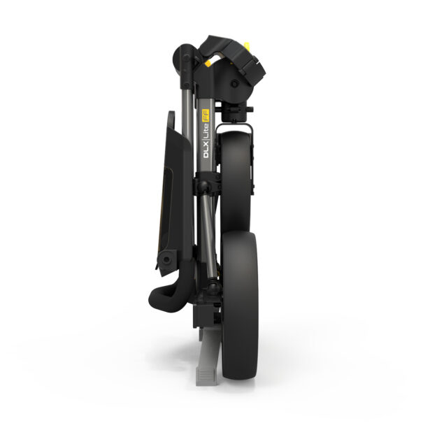 PowaKaddy DLX-Lite FF Push Cart - Gunmetal with Yellow Trim - Image 4