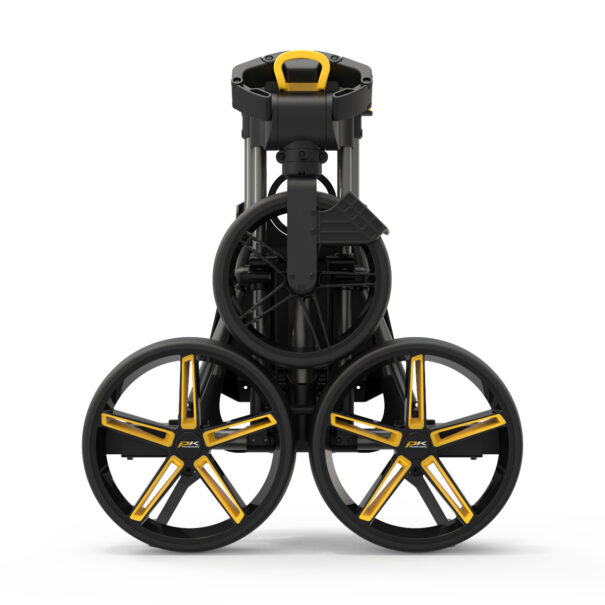 PowaKaddy DLX-Lite FF Push Cart - Gunmetal with Yellow Trim - Image 3