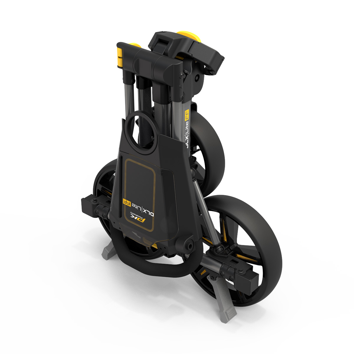 PowaKaddy DLX-Lite FF Push Cart - Gunmetal with Yellow Trim - Image 5