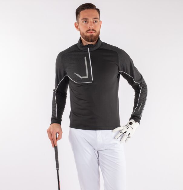 Men’s Galvin Green Daxton INSULA™ Sweater - G1242-71 Black Granite Grey White - Image 5