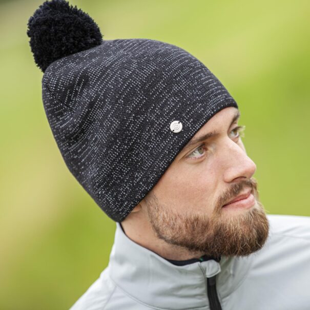 Galvin Green Lemmy Bobble Hat - G7989-70 Black Reflex - Image 4