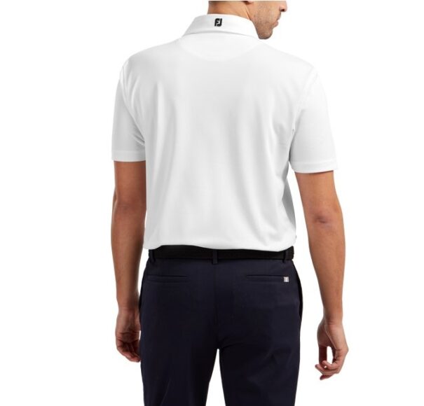 Men's FootJoy Stretch Pique Shirt - 91823 White - Image 3