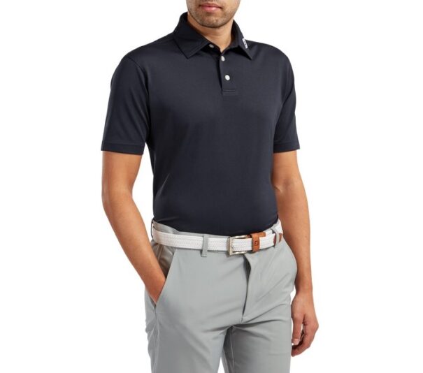 Men's FootJoy Stretch Pique Shirt - 91824 Navy - Image 4