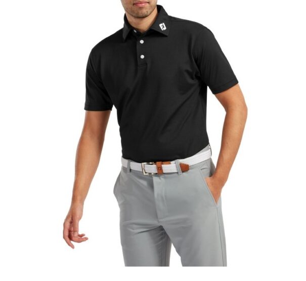 Men's FootJoy Stretch Pique Shirt - 91822 Black - Image 3