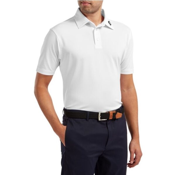 Men's FootJoy Stretch Pique Shirt - 91823 White - Image 4