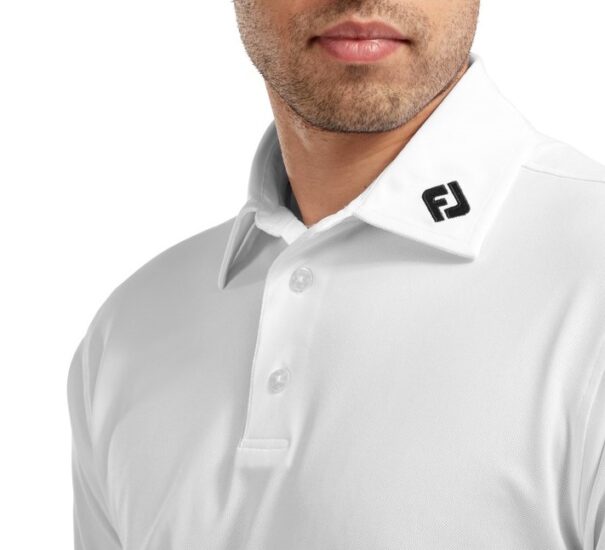 Men's FootJoy Stretch Pique Shirt - 91823 White - Image 5