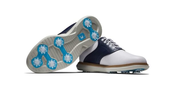 Men's FootJoy Traditions - 57899 White Navy - Image 2