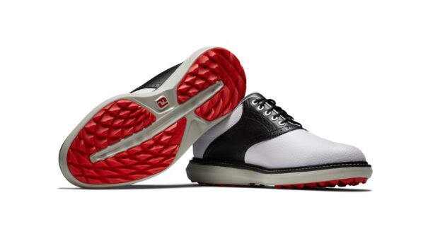 Men's FootJoy Traditions Spikeless - 57924 White Black Grey - Image 3