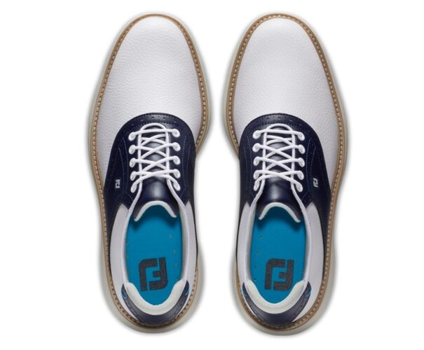 Men's FootJoy Traditions - 57899 White Navy - Image 3