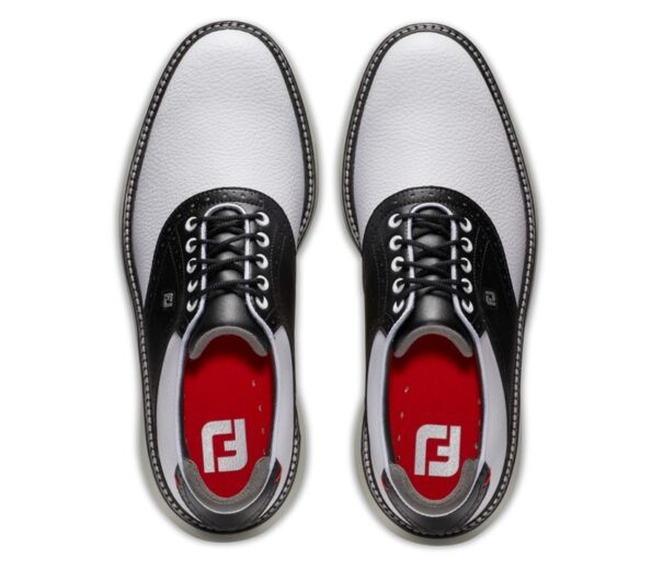 Men's FootJoy Traditions Spikeless - 57924 White Black Grey - Image 4