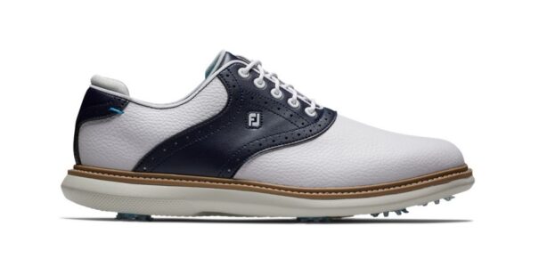 Men's FootJoy Traditions - 57899 White Navy - Image 5