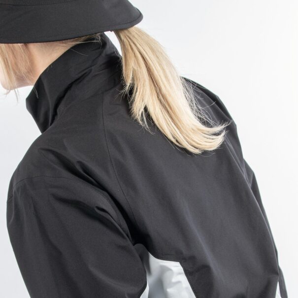 Ladies Galvin Green Aida Waterproof Jacket - Black Cool Grey White - Image 3