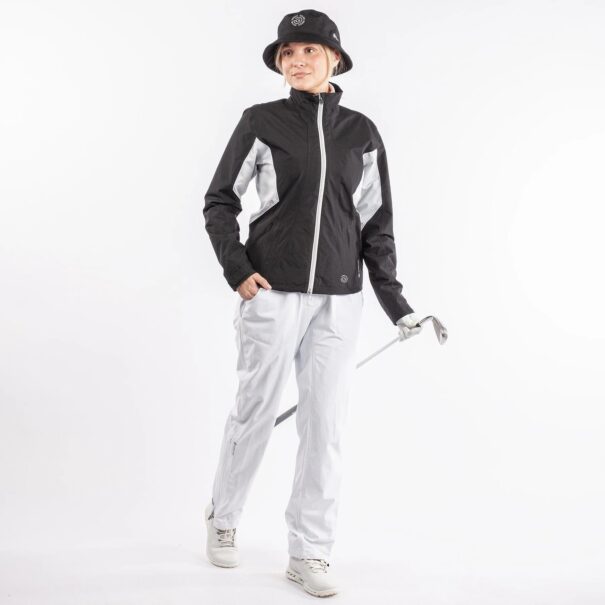 Ladies Galvin Green Aida Waterproof Jacket - Black Cool Grey White - Image 9