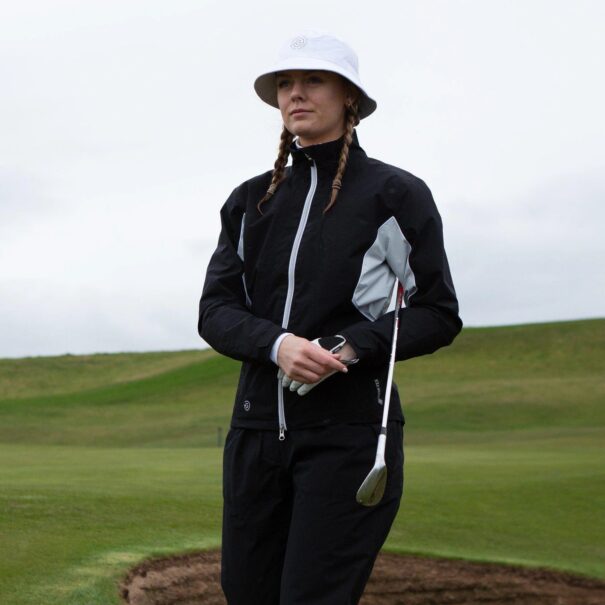 Ladies Galvin Green Aida Waterproof Jacket - Black Cool Grey White - Image 10