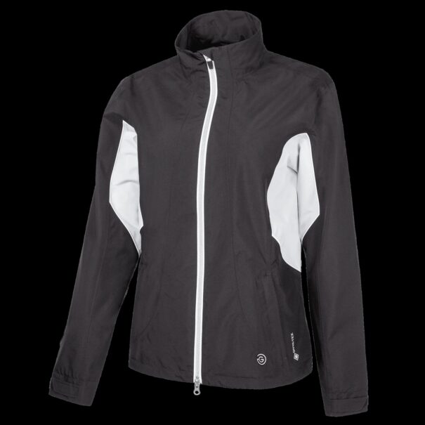 Ladies Galvin Green Aida Waterproof Jacket - Black Cool Grey White - Image 12
