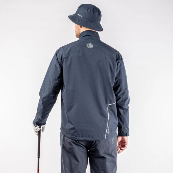 Men’s Galvin Green Axley Waterproof Jacket - Navy Blue White - Image 4