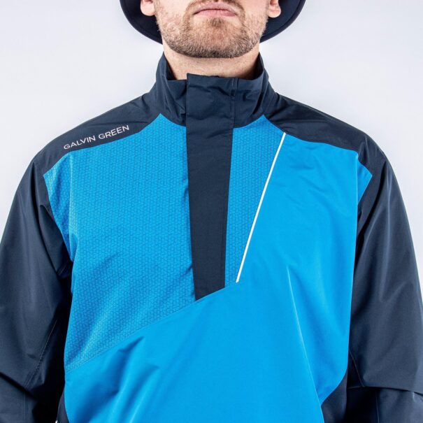 Men’s Galvin Green Axley Waterproof Jacket - Navy Blue White - Image 6