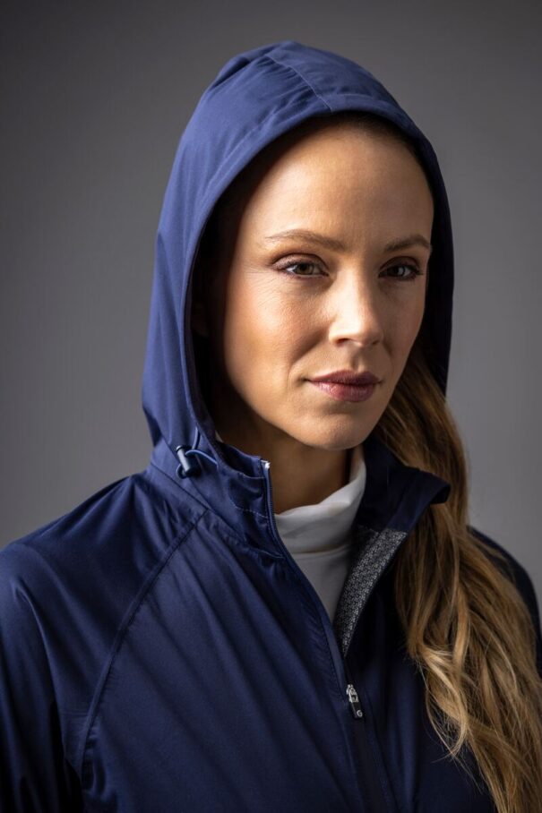 Ladies Sunderland Whisperdry Aurora Hooded Waterproof Jacket - Navy - Image 4