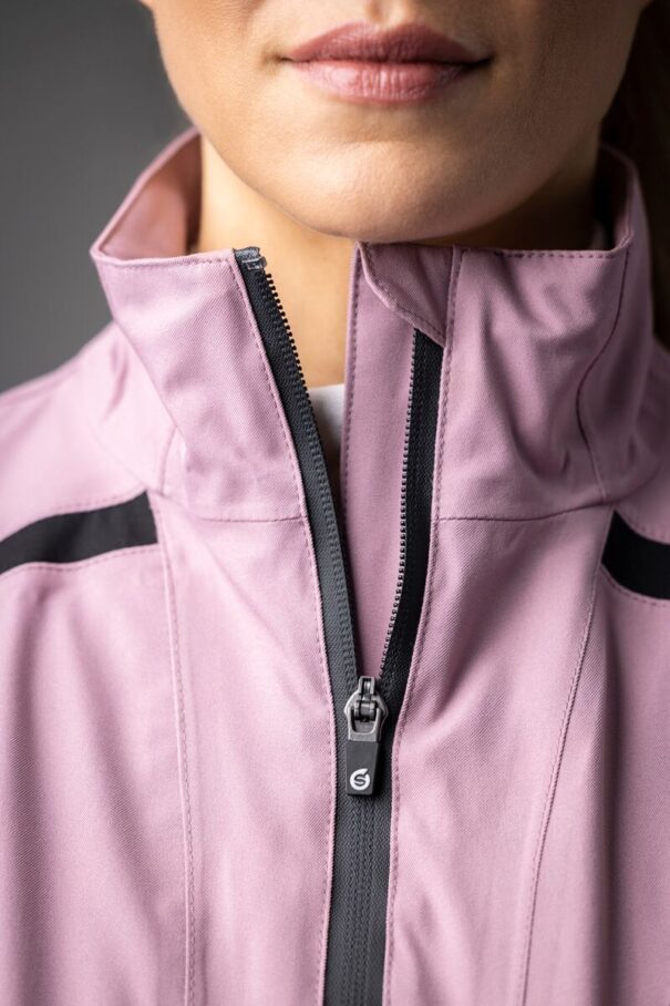 Ladies Sunderland Killy Waterproof Jacket - Pink Haze Black - Image 4
