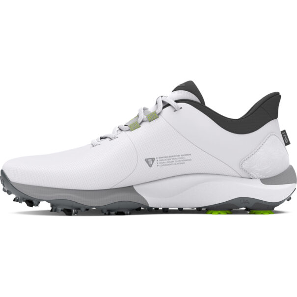 Men's UA Drive Pro Wide Golf Shoes - 3026919-100 White - Image 2