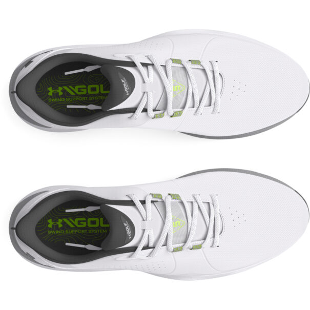 Men's UA Drive Pro Wide Golf Shoes - 3026919-100 White - Image 6