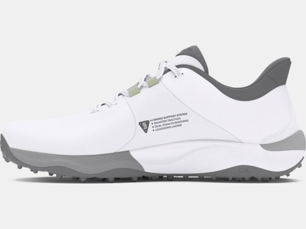 Men's Under Armour Drive Pro SL Wide Golf Shoes - 3026921-100 White - Image 2