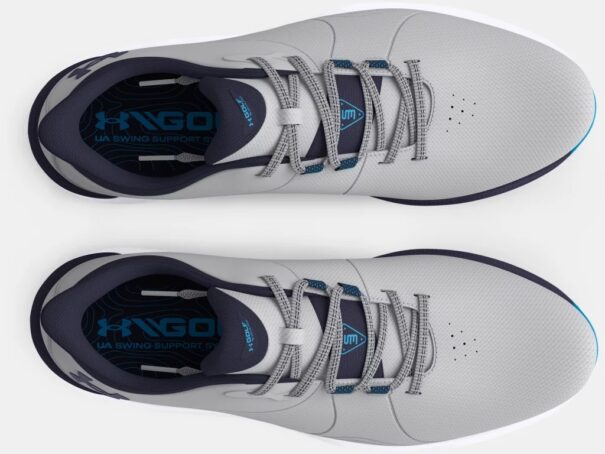 Men's UA Drive Pro SL Wide Golf Shoes - 3026921-101 Mod Gray/Capri/Navy - Image 6