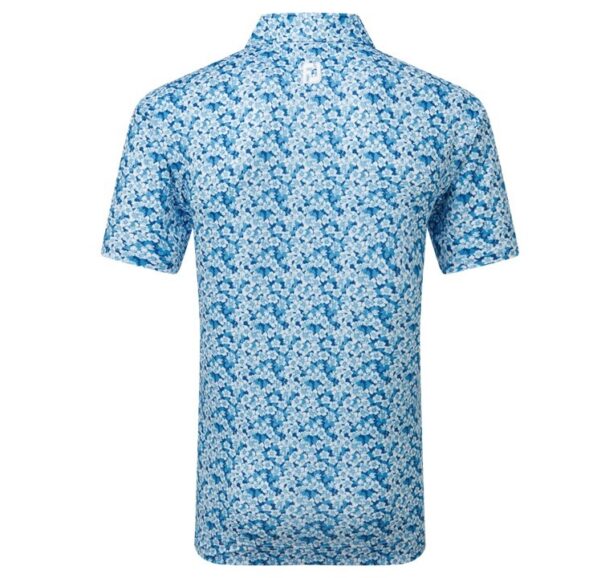 Men's FootJoy Primrose Print Lisle - 81567 Ocean Deep Blue White - Image 5