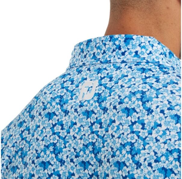Men's FootJoy Primrose Print Lisle - 81567 Ocean Deep Blue White - Image 6