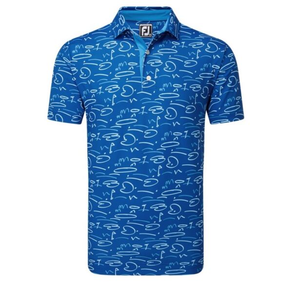 Men's FootJoy Golf Course Doodle Pique - 81581 Deep Blue - Image 2