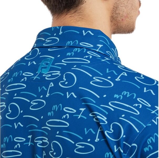 Men's FootJoy Golf Course Doodle Pique - 81581 Deep Blue - Image 3