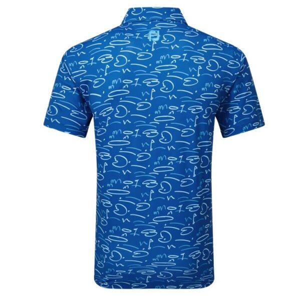 Men's FootJoy Golf Course Doodle Pique - 81581 Deep Blue - Image 4