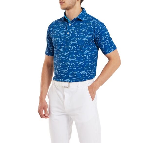 Men's FootJoy Golf Course Doodle Pique - 81581 Deep Blue