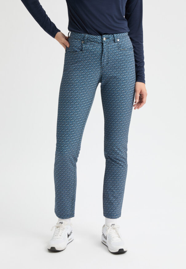 Ladies Rohnisch Chie Brushed Trousers - 112188 T468 Black Retro R Mono