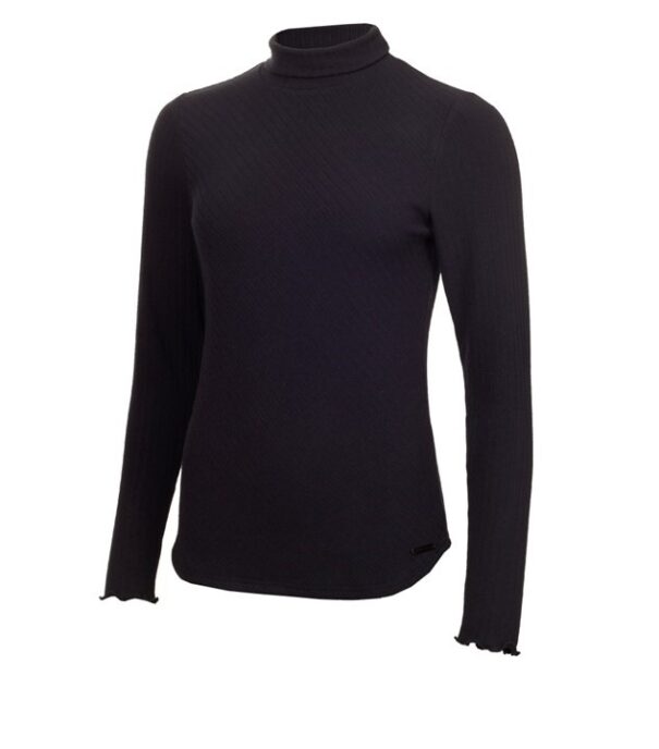 Green Lamb MacKenzie Ribbed Polo Neck - AG24045 Black - Image 3