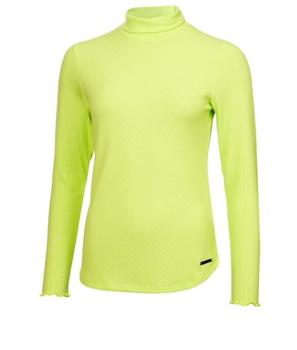 Green Lamb MacKenzie Ribbed Polo Neck - AG24045 Soft Lime - Image 3