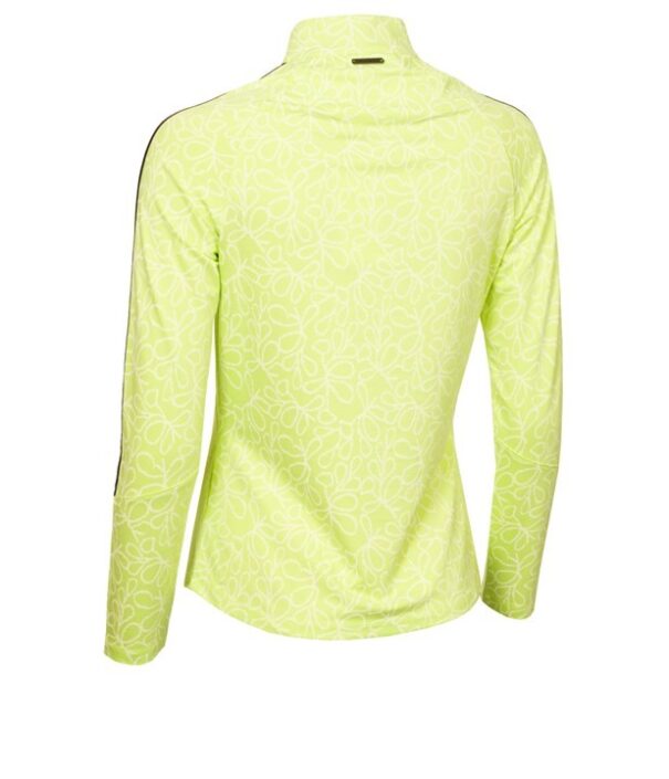 Green Lamb Mae Printed Zip Neck Top - AG24046 Soft Lime Floral - Image 3