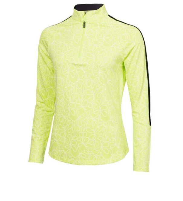 Green Lamb Mae Printed Zip Neck Top - AG24046 Soft Lime Floral - Image 9