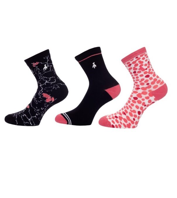 Green Lamb 3 Pair Pack Socks - AG24061 Black Blush