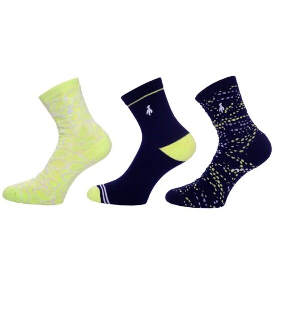 Green Lamb 3 Pair Pack Socks - AG24061 Navy Soft Lime