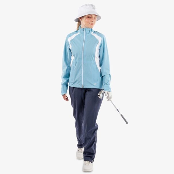 Ladies Galvin Green Amy Waterproof Jacket - Alaskan Blue White - Image 4