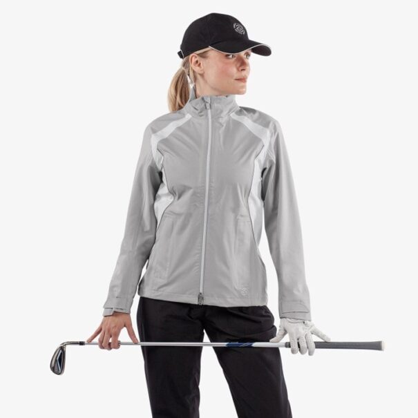 Ladies Galvin Green Amy Waterproof Jacket - Cool Grey White