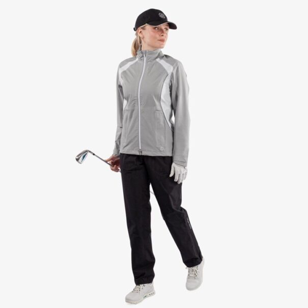 Ladies Galvin Green Amy Waterproof Jacket - Cool Grey White - Image 4