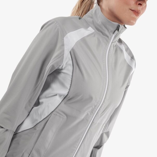 Ladies Galvin Green Amy Waterproof Jacket - Cool Grey White - Image 5